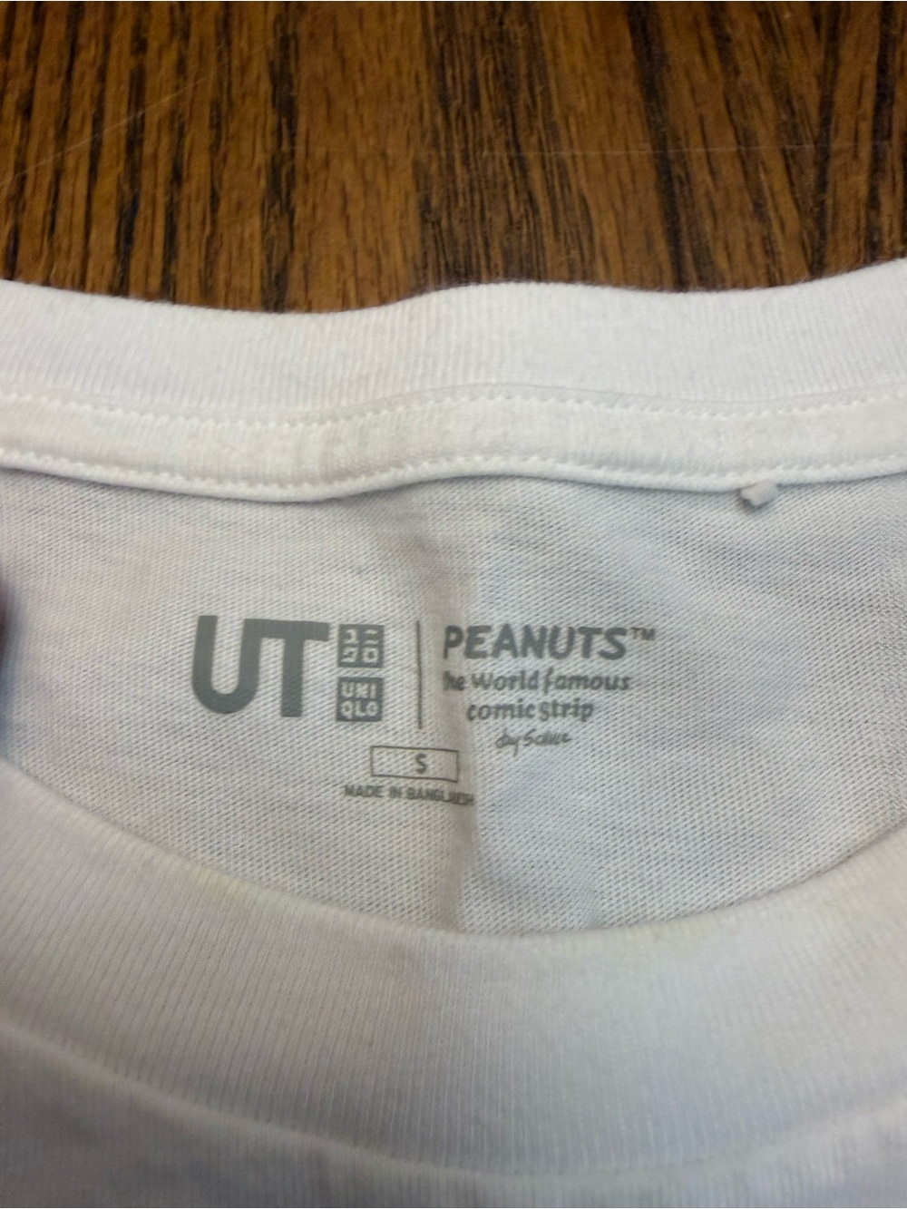 Peanuts White Tee with Gray Logo Print - Picture 2 of 4